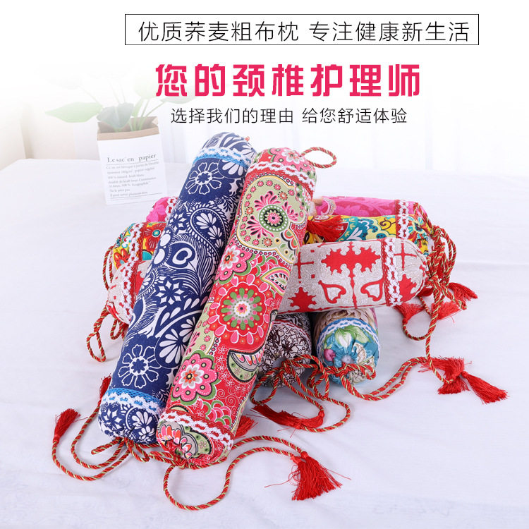 Pure Cotton Pillow Headgear Cylindrical Candy Cervical Spine Pillowcase Round neck pillow core cover Old coarse cloth pillowcase pillow inner single sleeve