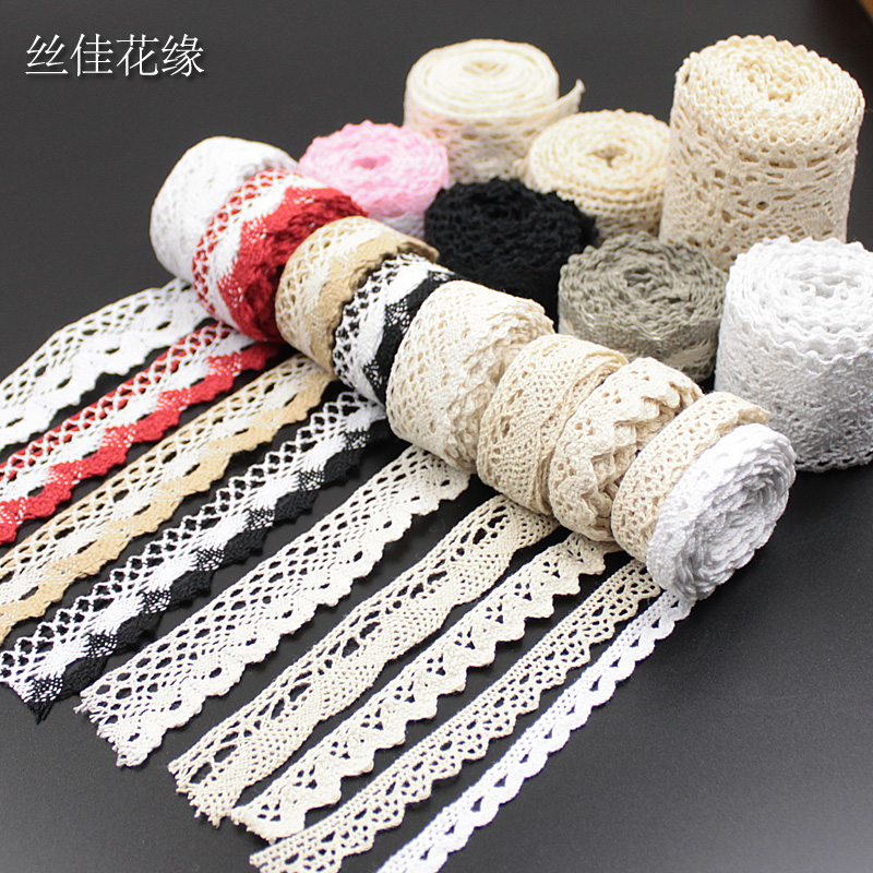 5 m Long Pure Cotton Cotton Thread Lace Accessories DIY Handmade Decorative Material Clothing Curtains Sofa Tablecu Cotton Sides