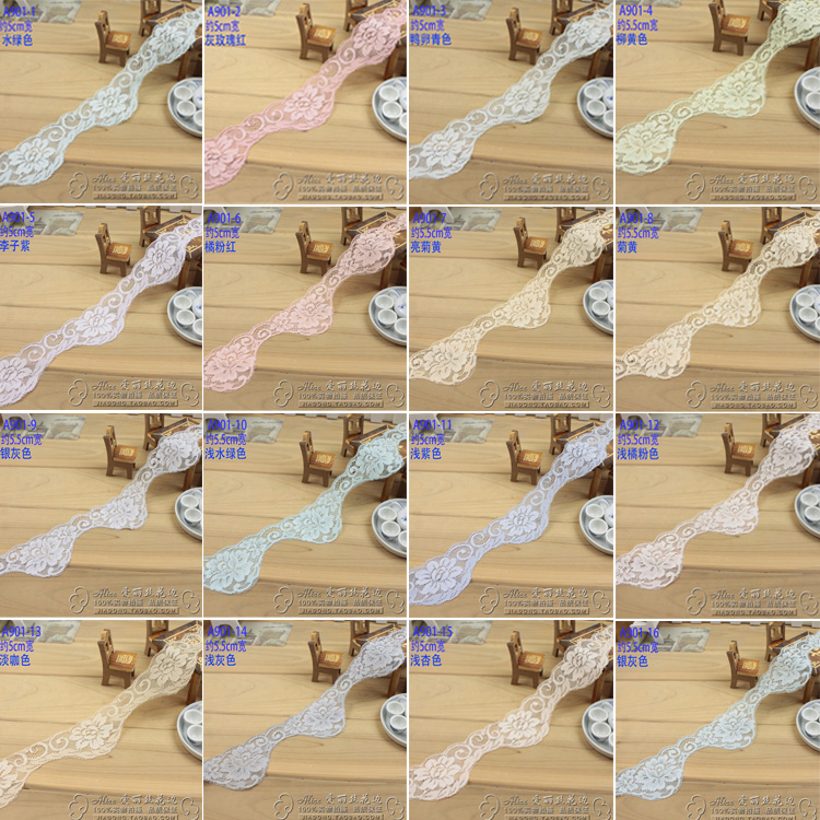 Lace Accessories A901 Multicolored Elastic Hand Diy Handmade Wave Lace Lace Lace and table Curtains Clothes Accessories