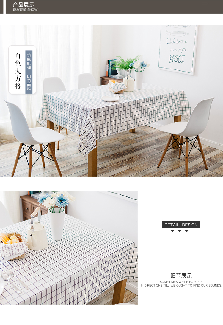 Khăn trải bàn vải cotton và vải lanh nhỏ tươi kẻ sọc bảng vải bàn cà phê không thấm nước khăn trải bàn Bắc Âu hình chữ nhật ins gió bảng mat khăn trải bàn văn phòng