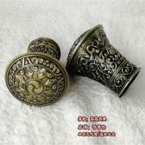 Thangka metal shaft head alloy Blue-antique Thangka pullover head picture scroll mounting 1 pair of 2