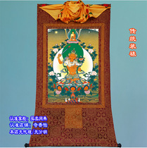 Super Qing gold thread cloth printing Thangka Manjushi Bodhisattva 4 sizes optional Manjushi Buddha painting like Tibet hanging painting