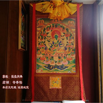 4 sizes of old thangka reprint 21-day mother gold thread cloth printed thangka green female 21-day mother super clear