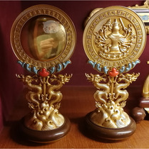 Taiwan Seiko pure copper quasi-lift mirror Auspicious treasure mirror ornament Brass mirror quasi-lift Guanyin Mirror removable gift box