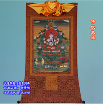 4 sizes optional four-arm Guanyin cloth print Donka bronzed high-definition painted Buddhist portraits do not fade