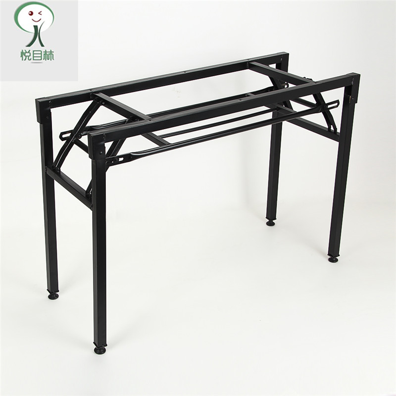 Factory direct sales Folding spring long conference table rack training table shelf Simple double deck leg bracket iron frame