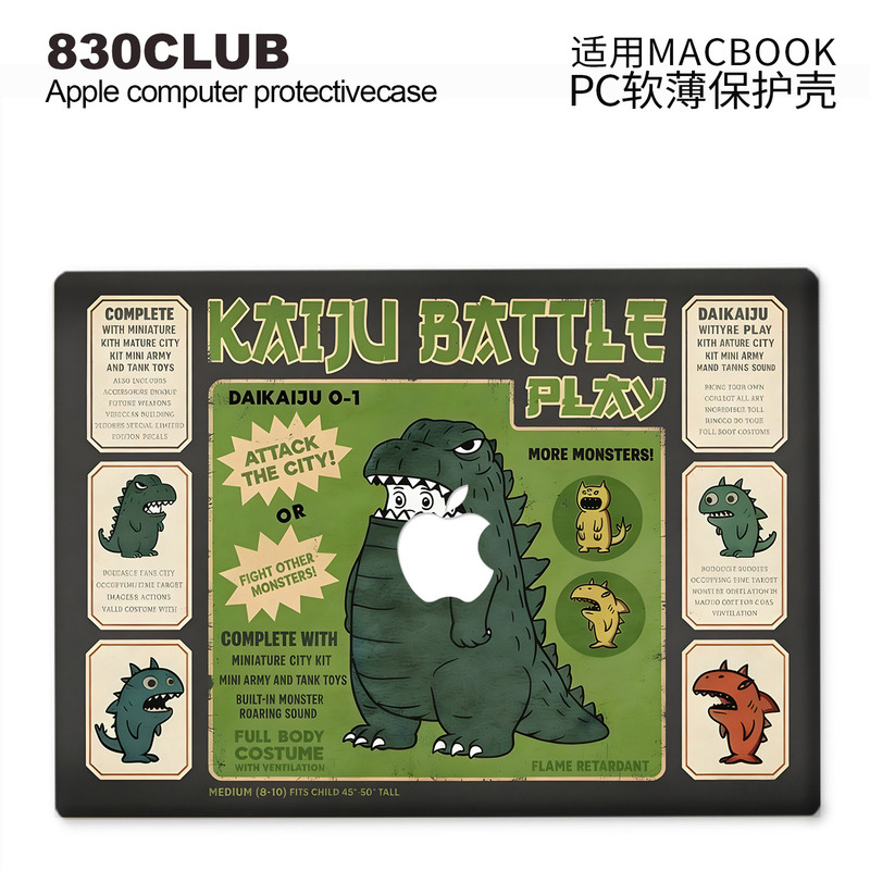 Suitable for New MacBook Protective Case M3 Light and Soft Apple Laptop Sleeve Air Thin M2/M5 Matte Case Pro 13/14/15/16 Anti-Drop 2338 Pink Green Dinosaur 2337/m4/2681