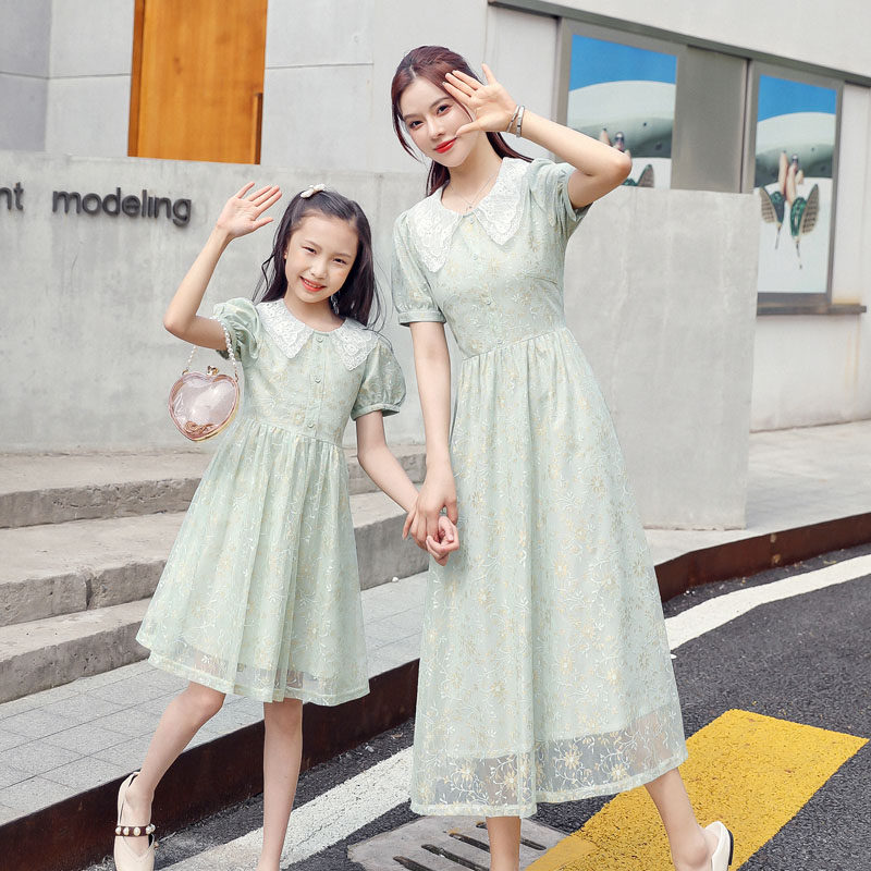 Pro-daughter dress Mother's dress 2022 new Chaosho dress the high-end flower Lace Doll Collar Princess Dress