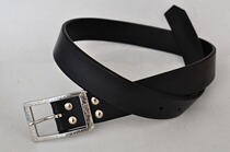 Custom fit for jeans Leather Strap Import WOOD SADDLE LEATHER HEAD LAYER LEATHER HANDMADE BRIGHT SILVER COLOR SCULPTED FLOWER BELT BUCKLE