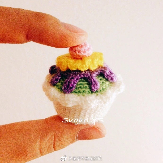 Mini Q Cute Cup Mount Small Cake Crochet Hook Stitch Stitch Crochet Knitting DIY Wool Wire Electronic Tutorial Non Finished VIDEO-Taobao