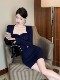 Elegant and Mature Style Black Strapless Knitted Dress with Shawl Cardigan, Waist-Cinching Bodycon Skirt Two-Piece Set