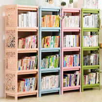 Simple plastic bookshelf toy storage rack floor multi-layer study shelf student childrens room creative book cabinet