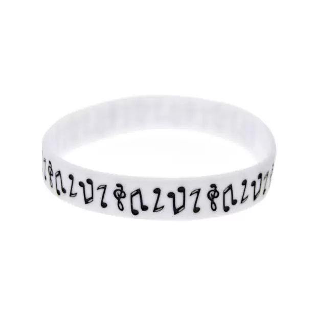 Amazon AliExpress Supply Coloring Music Symbol Music Note Soft Silicone Bracelet White Fashion Bracelet