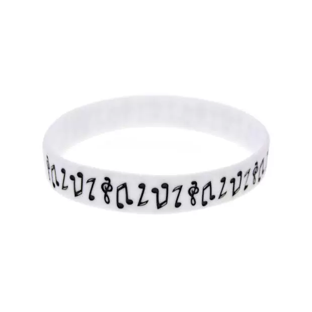 Amazon AliExpress Supply Coloring Music Symbol Music Note Soft Silicone Bracelet White Fashion Bracelet