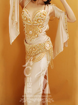 AC Belly Dance Professional Import Turkey Advanced Customised Performance Suit With Dress Up To The Moon Cream White
