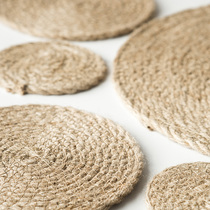 Coaster casserole mat straw insulation mat large anti-scalding table mat heat-resistant cloth soup household cotton and linen high temperature resistant thick