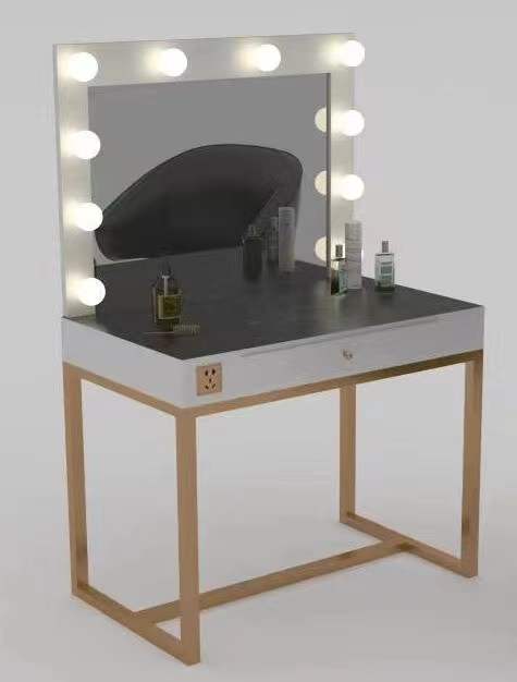 Beauty salon dedicated dresser film building wedding shop studio with lamp makeup mirror professional network red makeup table