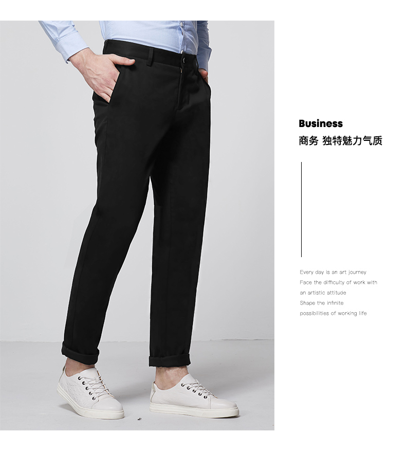 Khiêu vũ với chó sói, quần âu, nam 2019, hè, mới mỏng, phiên bản Hàn Quốc, xu hướng, thẳng, quần công sở, quần nam - Crop Jeans phong cách thời trang nam