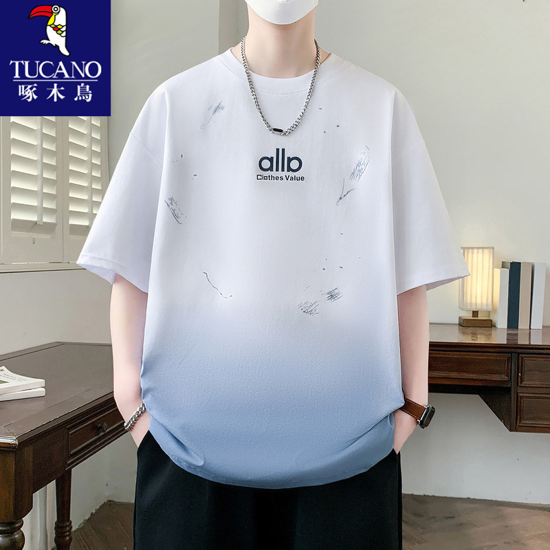 Woodpecker American-Style Short-Sleeve Men's Summer New Trendy Brand Loose Casual Half-Sleeve Clothing Youth Cool T-Shirt