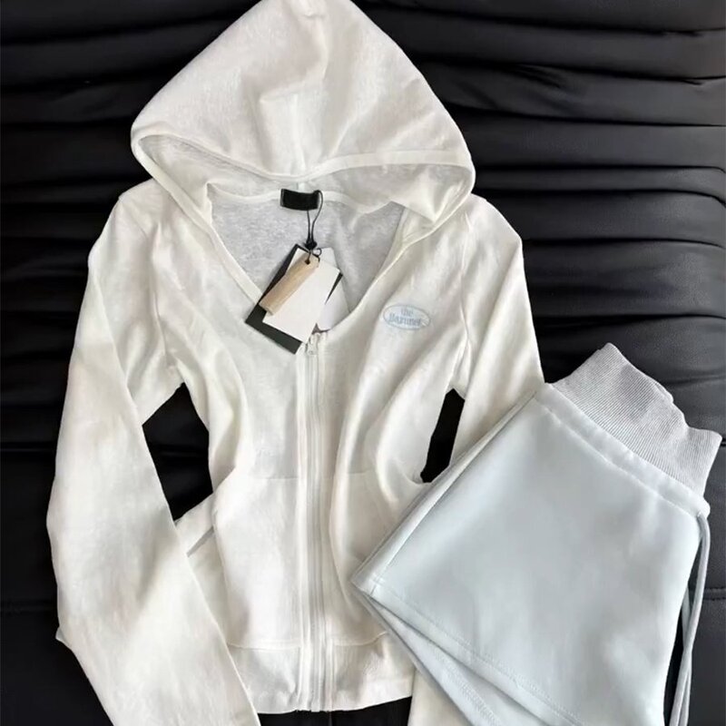 Casual Style White Hooded Zipper Sun Protection Jacket for Women 2026 Summer Slim Fit Versatile Simple Long-Sleeved Jacket Trendy