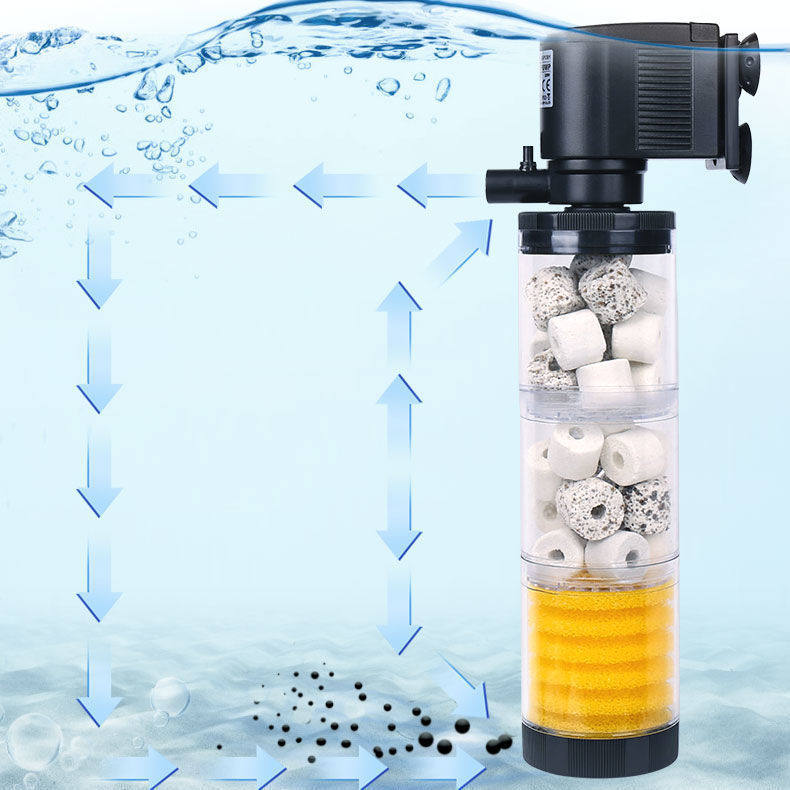 Filter fish tank three-in-one water purification cycle oxygenation mute built-in filter water group free water small submersible pump