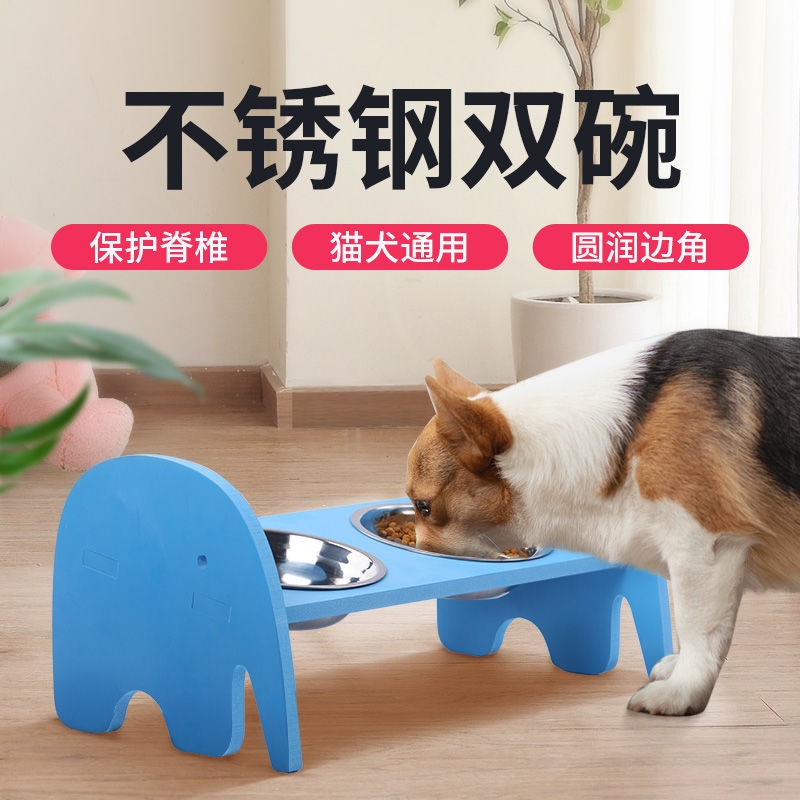 Cat bowls dog bowls anti-turning cat rice bowls pets drinking water bowls dog food pots cat food Cat Food Double Bowls Dog Bowls supplies