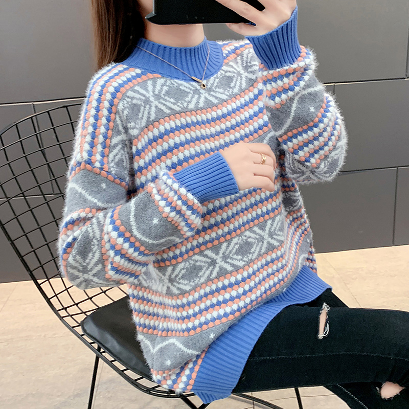 纽卡森2019新款毛衣女半高领雪尼尔时尚百搭简约修身款HH