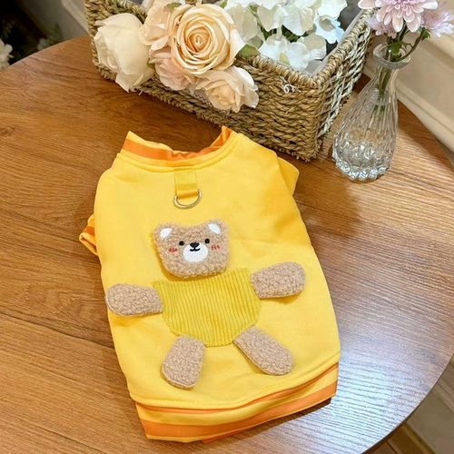 Новинка 2024 года, осенне-зимняя одежда для щенков, трехмерная карманная толстовка с тягой медведя на двух ногах, одежда для кошек и домашних животных