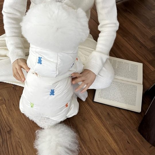 Хлопковая одежда для собак на четырех лапах: осенне-зимняя одежда для собак пород Тедди, Померанский шпиц, Бишон, Йоркшир (для маленьких собак)