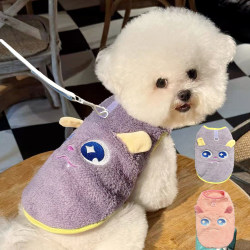 Pet Clothes, New Autumn Style, Small Dog Leash-Compatible Fleece Jacket, Teddy, Cat, Bichon, Pomeranian, Poodle, Autumn and Winter Wear