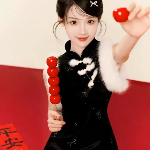 2025 Год Змеи Новогодняя Тематическая Фото Одежда Новый Китайский Стиль Ретро Национальный Стиль Cheongsam Новогоднее Фото Арт Фото Одежда