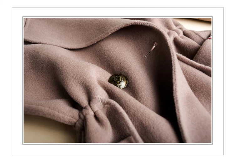 Thương hiệu của phụ nữ 2018 mùa thu và mùa đông len mới len vành đai phần dài hai mặt zero cashmere coat collar collar coat áo khoác gió nữ
