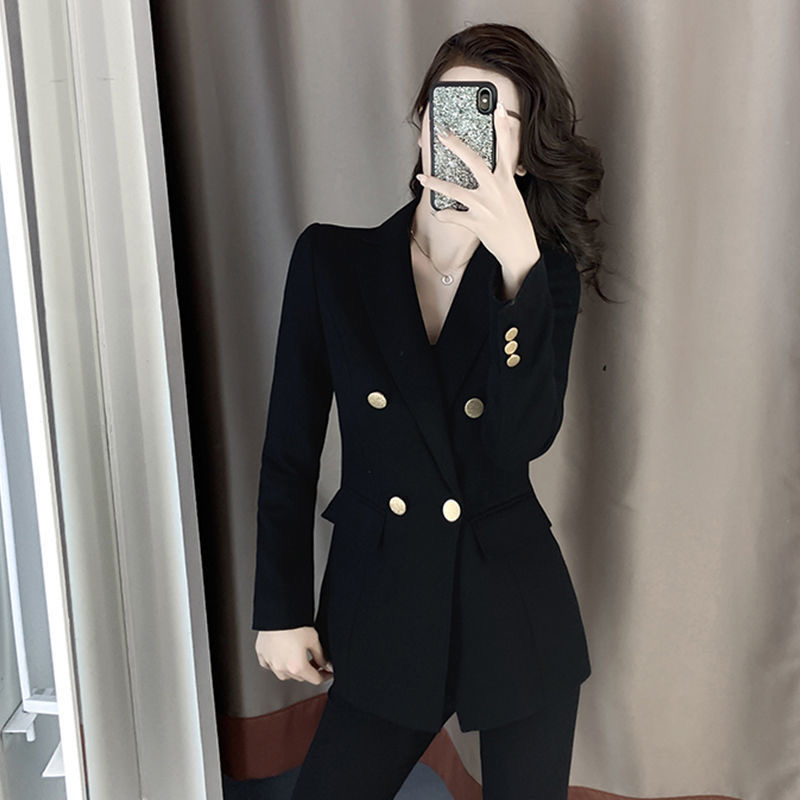 Black Blazer for Women 2026 New Spring and Autumn Design Niche Korean Style Casual Slim Fit Petite Suit Black Blazer for Women 2026 New Spring and Autumn Design Niche Korean Style Casual Slim Fit Petite Suit