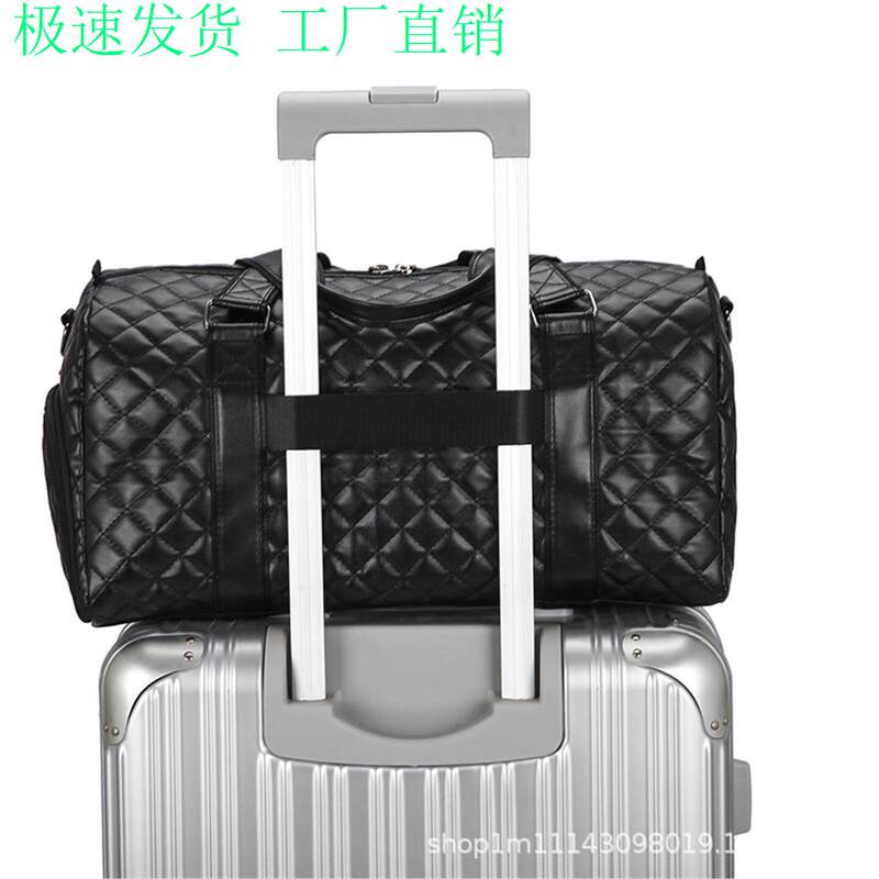 Fashionable Leather Travel Bag for Short-Distance Business Trips, Pu Handbag, Shoulder Crossbody Bag, Dry and Wet Separation, Independent Shoe Compartment Luggage Bag Fashionable Leather Travel Bag for Short-Distance Business Trips, Pu Handbag, Shoulder Crossbody Bag, Dry and Wet Separation, Independent Shoe Compartment Luggage Bag