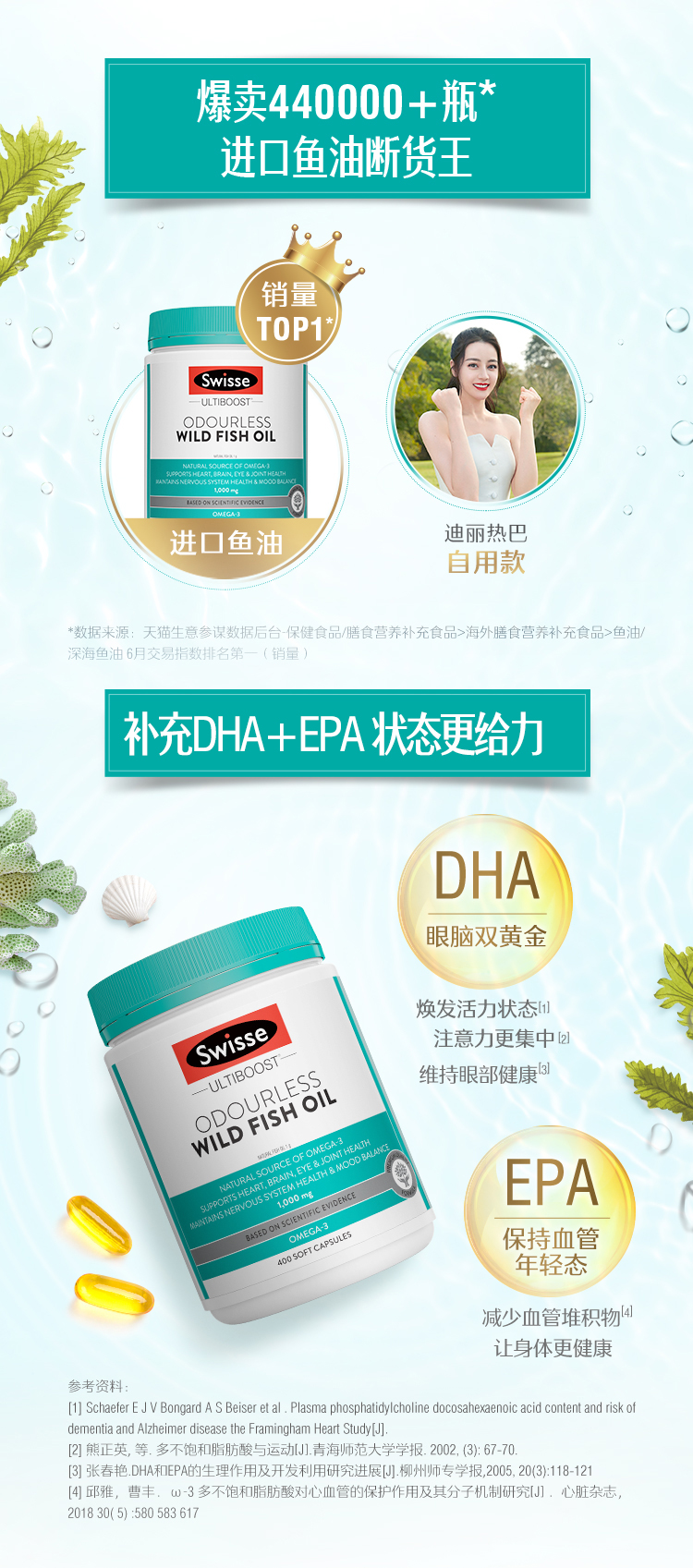 阿里大药房，澳洲进口：400粒 Swisse 深海鱼油软胶囊 9折+券后94.92元包邮 值值值-买手聚集的地方