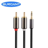 Лихорадка аудиокабель один за другим, два 3,5 вращения двойной лотос Head 3.5 Вращение 2RCA Audio Poctinle Phone