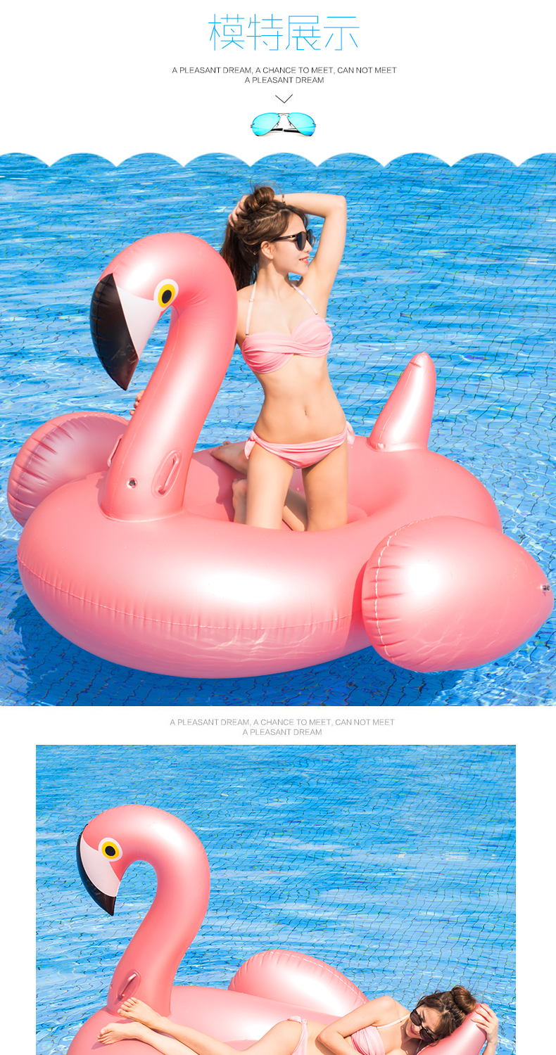 Lưới đỏ flamingo bơi vòng nữ trưởng thành trẻ em công viên nước bơm hơi kỳ lân nổi lớn giường nổi hàng phao tay tập bơi