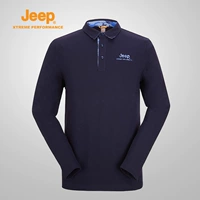 Xe jeep jeep nam tay dài polo mùa thu xanh trung niên thể thao ngoài trời giản dị áo thun dài tay 2018 - Áo polo thể thao áo polo nam đẹp