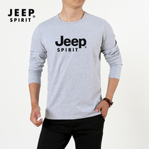 JEEP Flagship store official JEEP mens autumn winter long sleeve T-shirt mens base shirt size round neck sweater