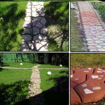 Greening personality local stone garden pentagonal cement paving mold courtyard floor tile template stepping stone garden