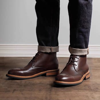 2025 new genuine leather thick sole british style martin boots