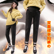 Maternity pants autumn and winter models wear thickened and velvet sweatpants Winter fashion maternity leggings autumn and winter clothes