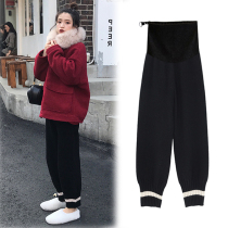 Maternity pants Spring and autumn wear fashion velvet thickened maternity Haroon pants Wool wide leg pants Winter winter pants