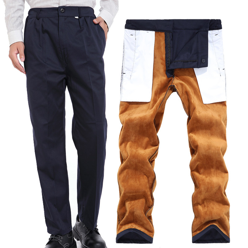 Winter fleece pants overalls cotton pants men and women thick cold and warm pants cargo pants auto repair factory winter pants