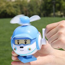 Portable fan luminous fan airplane children portable handheld manual fan student mini hand cranked small new