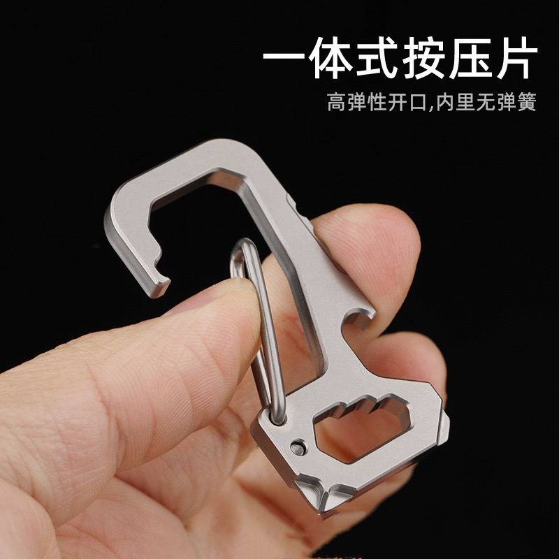 Titanium Alloy Keychain for Men, Waist Hanging Edc Multifunctional Car Key Ring Pendant Hook Keychain with Bottle Opener Titanium Alloy Keychain for Men, Waist Hanging Edc Multifunctional Car Key Ring Pendant Hook Keychain with Bottle Opener