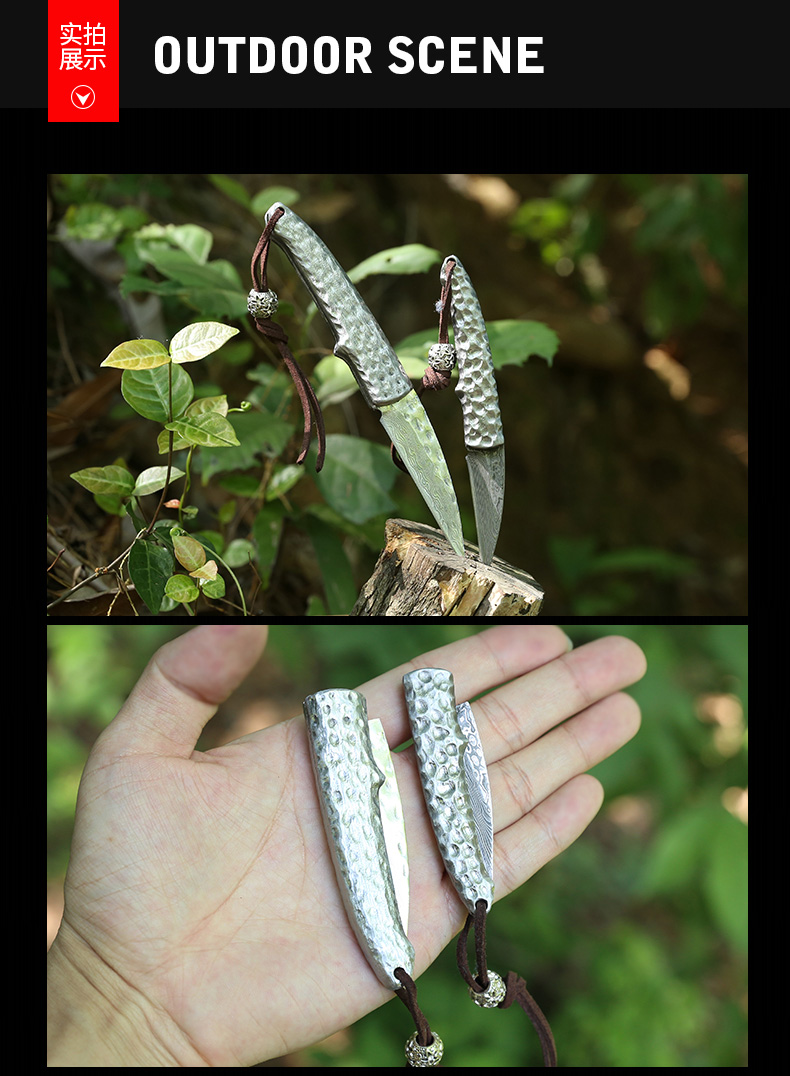 Đa chức năng ngoài trời Damascus thép dao gấp dao sắc bén công cụ nhỏ tự vệ chiến thuật cầm tay kiếm - Công cụ Knift / công cụ đa mục đích dao bấm đa năng