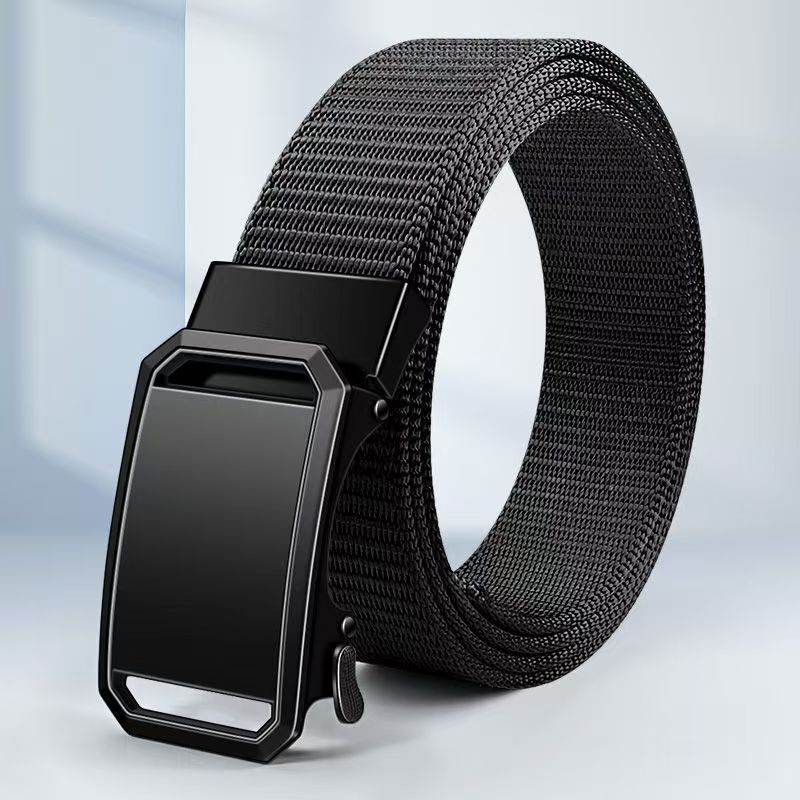 Men's Canvas Nylon Belt, Men's Leather Belt with Tactical Buckle, 2025 New Casual Workwear Belt, Korean Style Trendy Men's Belt