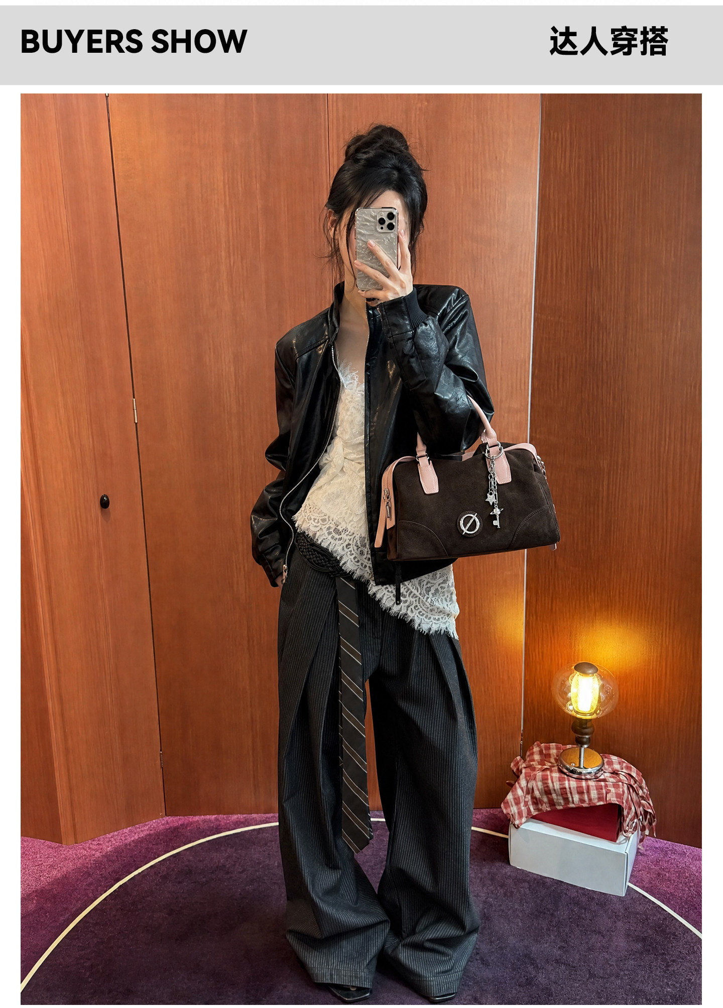 JELLY TOYBOY Dark Brown Cowhide Zip-Top Shoulder Bag