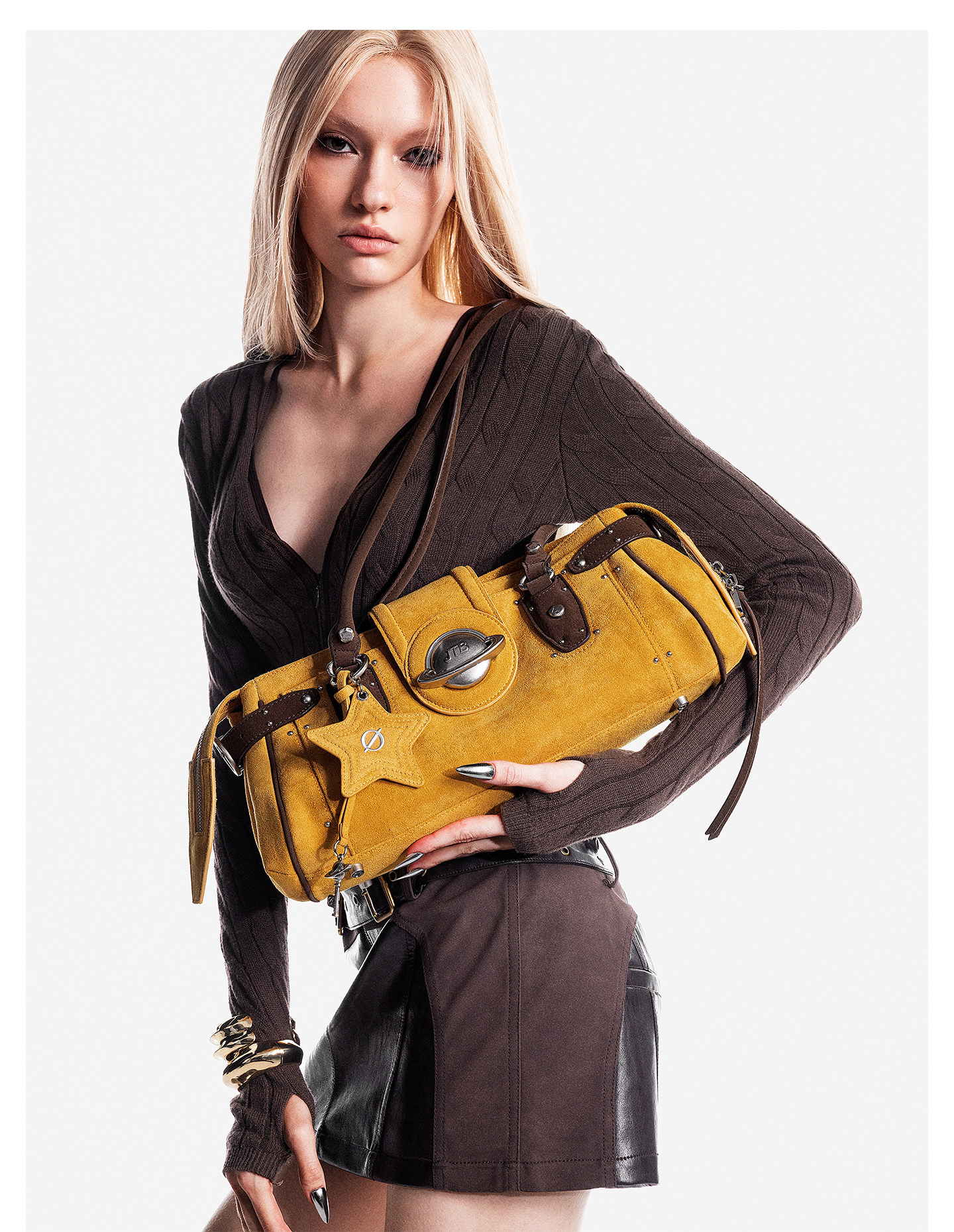 JELLY TOYBOY Warm Ginger Yellow Cowhide Shoulder Bag